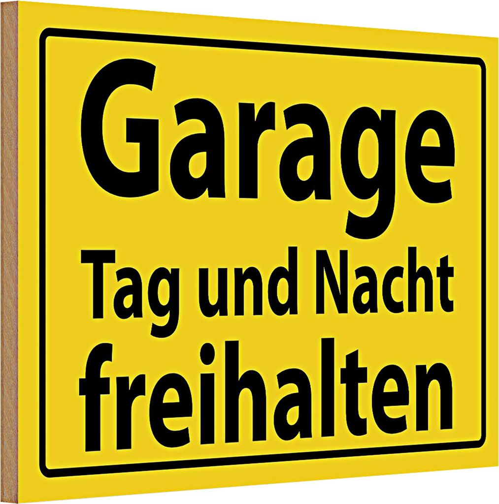 Holzschild Verbotsschild 30x20cm Garage Tag Nacht freihalten