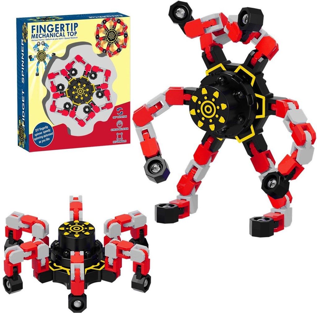 Minicee Transformierbarer Fidget Spinner – Stressabbau & Spaß, Rot