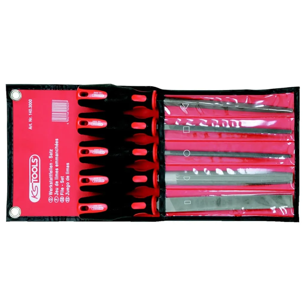 KS-TOOLS Jeu de 5 limes taille 2 formes BCDEF en pochette à roulettes