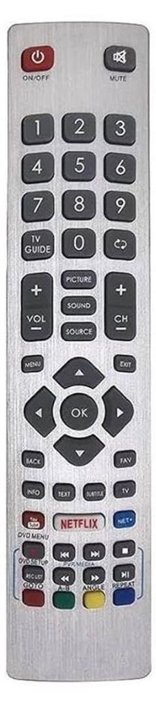 A remote control for a TV.