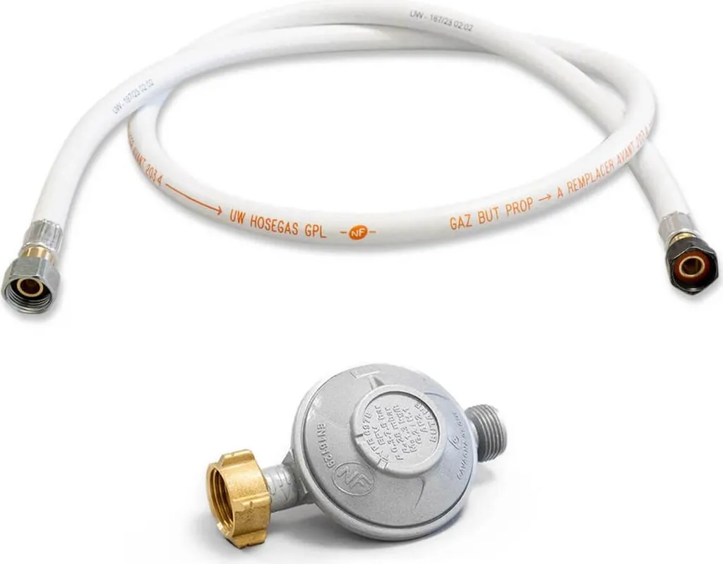 Pack raccordement gaz butane : détendeur 28mbar et flexible 2 mètres