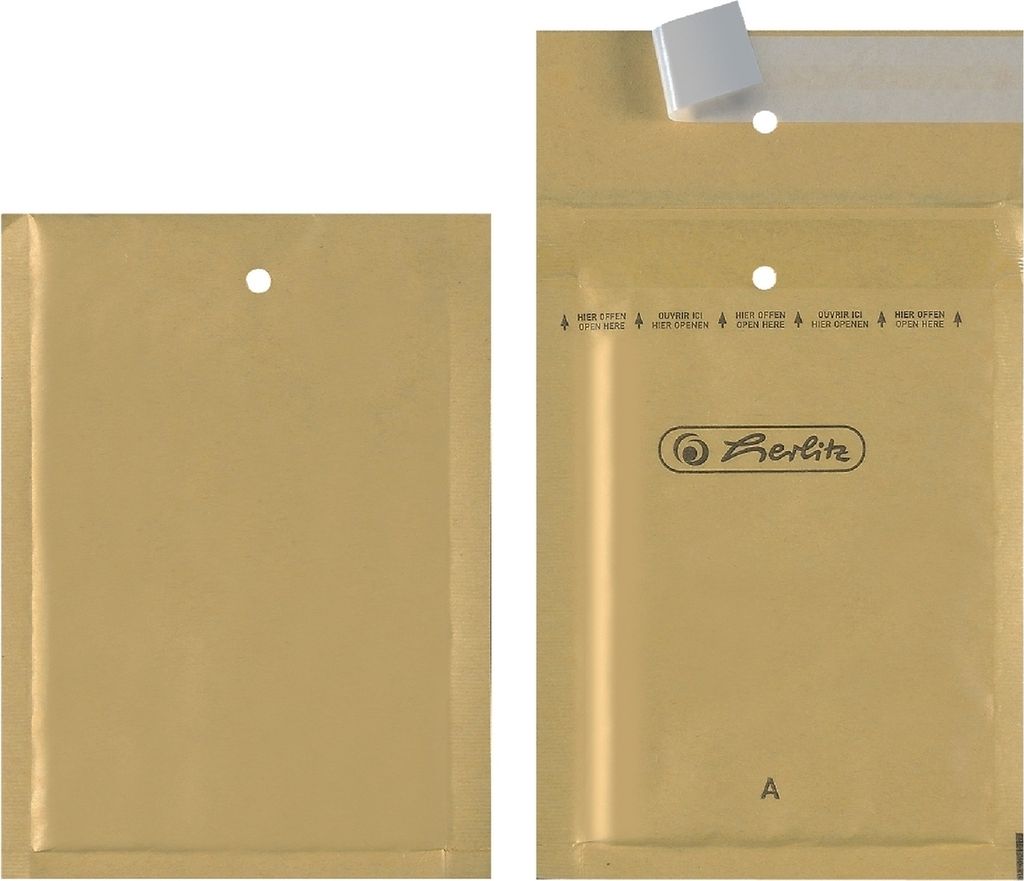 herlitz Luftpolstertasche A/1 - 10,5 x 16 cm - braun - 4 Stück