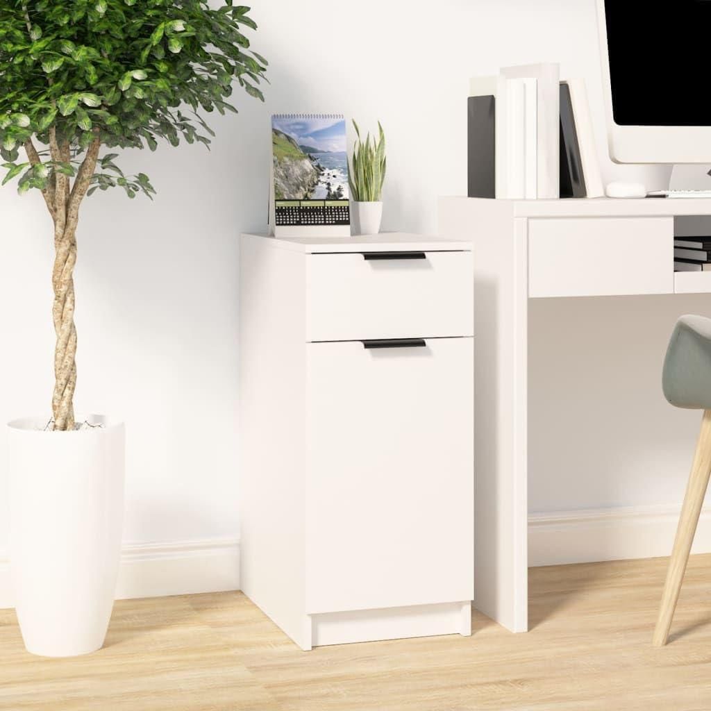 335x50x75 cm bearbeiteter Holzschreibtischschrank in Weiß mit Schubladenelement