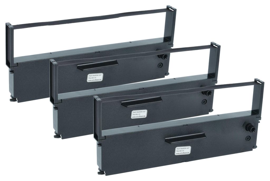 vhbw 3x Farbband Schriftband kompatibel mit Epson TM-U 930, TM-U 925, TM-U 930 Series, TM-U 930 II, TM-U 950 Nadeldrucker, Bondrucker - Schwarz