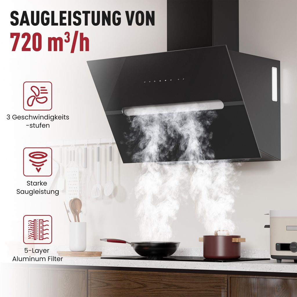 LEVIVO A+++ Cuffia di aspirazione senza testa 60 cm Immagine del prodotto 