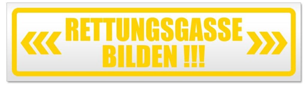 Kiwistar - Autoaufkleber - Gelb - 45 x 12 cm - Rettungsgasse bilden - Hinweis Aufkleber Sticker für Auto, Kfz, Fahrrad, PKW, LKW