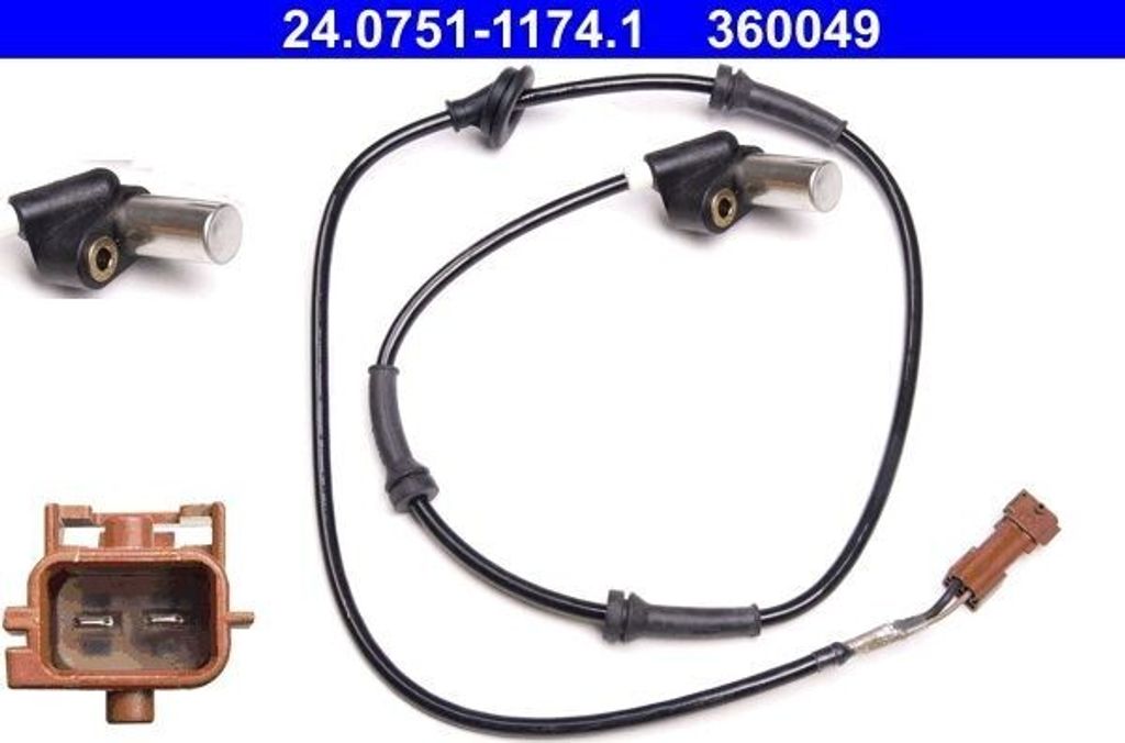 ATE ABS Sensor Raddrehzahl Vorne Links für SAAB 9000 Schrägheck 24.0751-1174.1