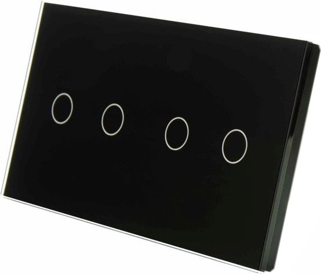 Touchschalter Panel 2+2 Glas schwarz Qtouch Wandschalter ohne Modul