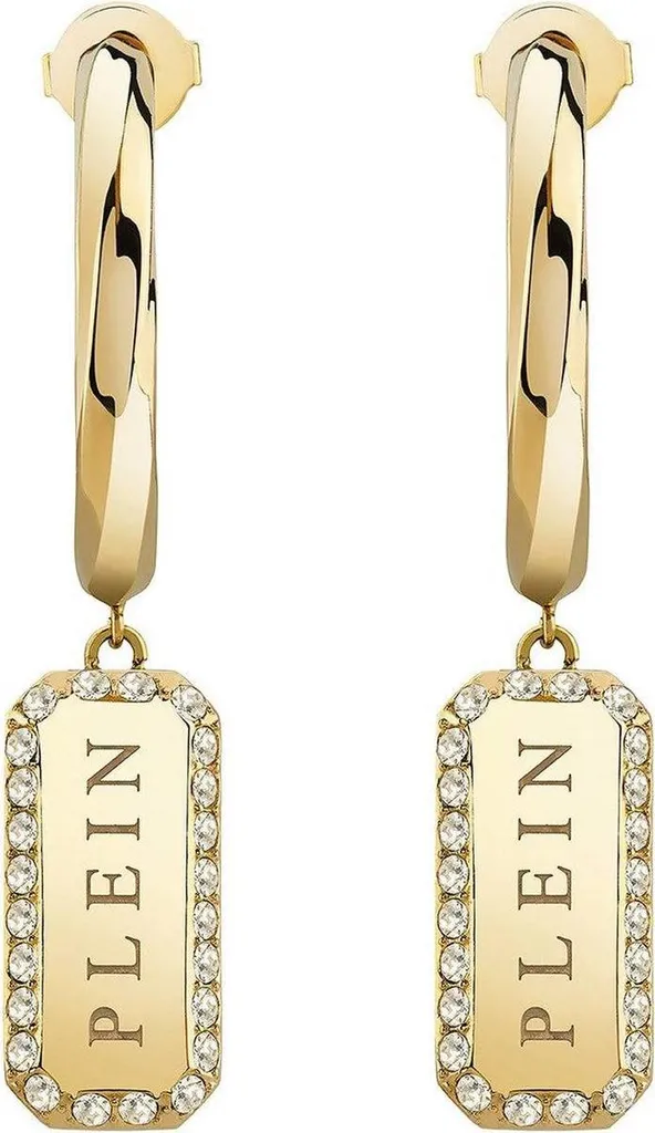Boucles d'oreilles Philipp Plein anti-allergie en acier or et cristaux