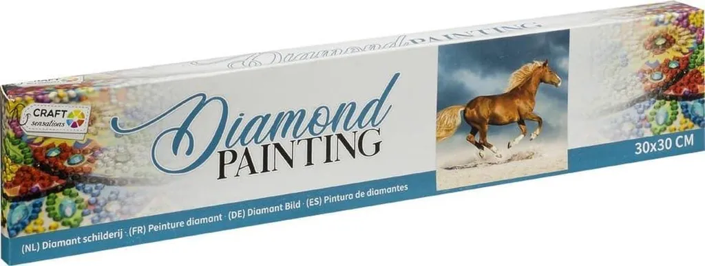 Loisir créatif broderie diamant cheval 30x30 cm pour décoration murale