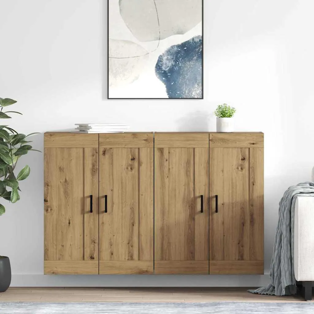 vidaXL Armadi a muro 2 pezzi rovere Artisan 69,5 x 34 x 90 cm