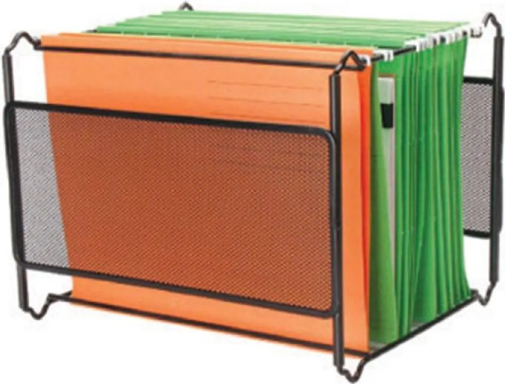 Organiseur de Bureau Mini en Métal Noir pour Archives et Fiches de Notes