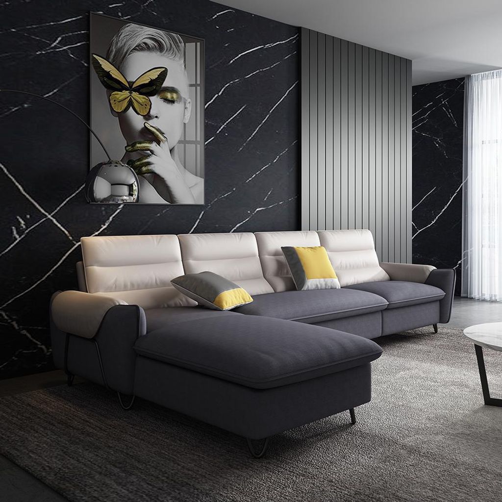 Wohnlandschaft Couch Polster Textil Stoff Leder Sitz Produktbild 
