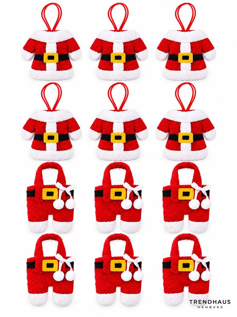 Weihnachts-Besteckhalter 12er Set · Nikolaus Bestecktaschen Produktbild 