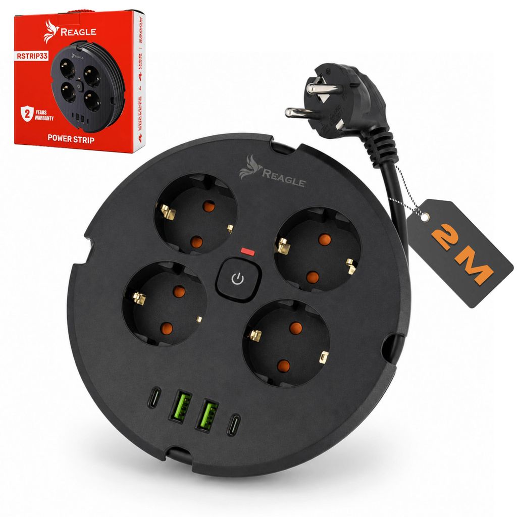 Multipresa Ciabatta Elettrica USB C 2m Reagle Prolunga 4 Immagine del prodotto 