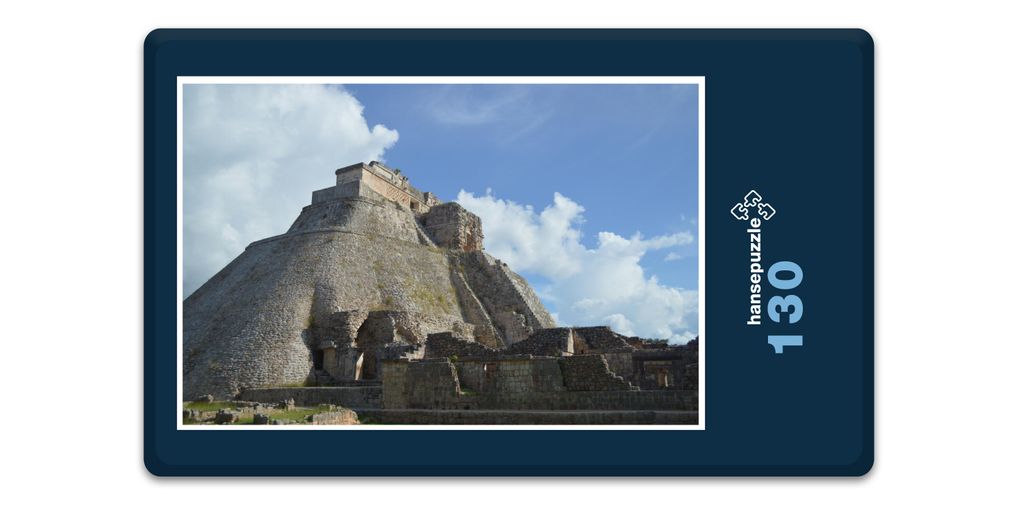 hansepuzzle 18090 - Maya Puzzle, 130 Teile, Gebäude, 28,7 x 20,0cm mit hochwertiger Aufbewahrung, Kartonbox und wiederverschließbarem Beutel