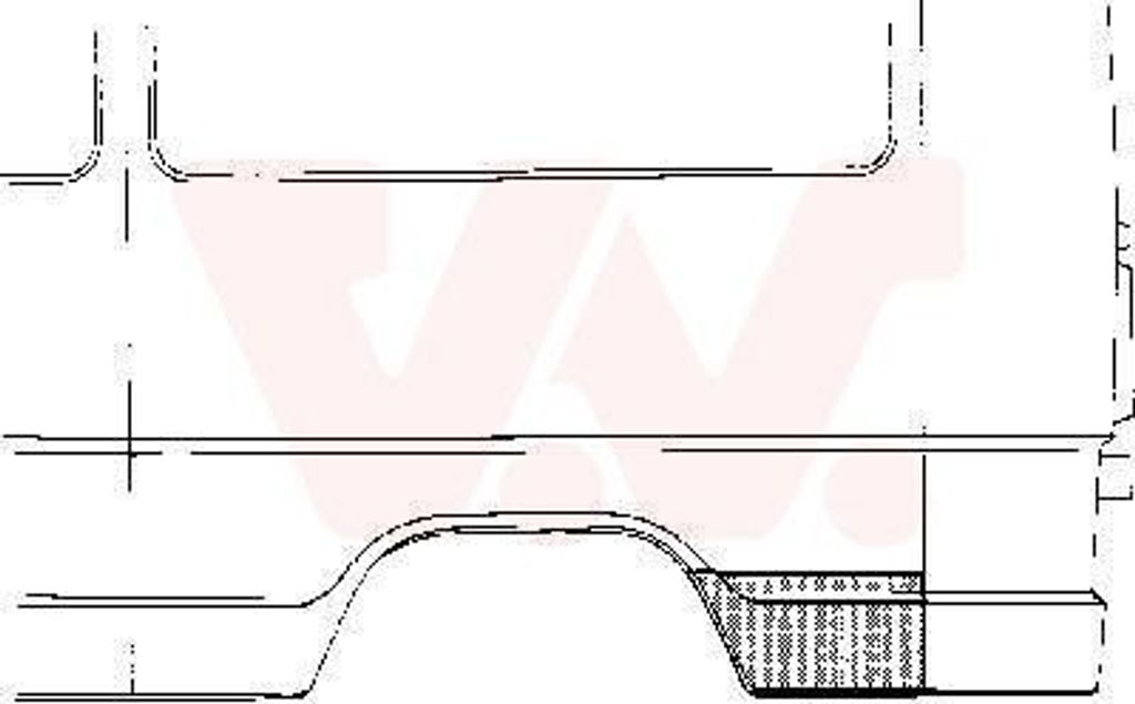 VAN WEZEL Seitenwand Reparaturblech passend für MERCEDES-BENZ T1 Kasten (602) T1 Bus (601) T1 Kastenwagen (601, 611) T1 Bus (602)