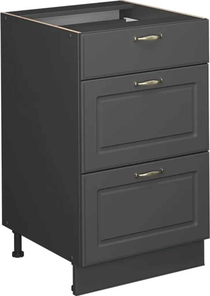 Meuble bas cuisine Vicco Fame-Line Anthrazit Gold Landhaus 50cm 57219