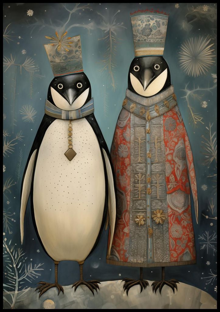 Plakat 70x100cm Königspinguine