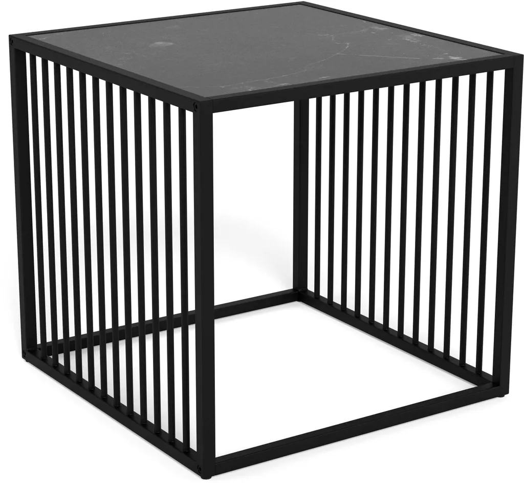 Table d'appoint compacte Strington effet marbre noir pour petits espaces - 8