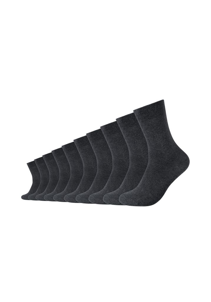 Camano Socken 10er-Pack Classics mit druckfreiem Komfortbund dunkelgrau 43-46