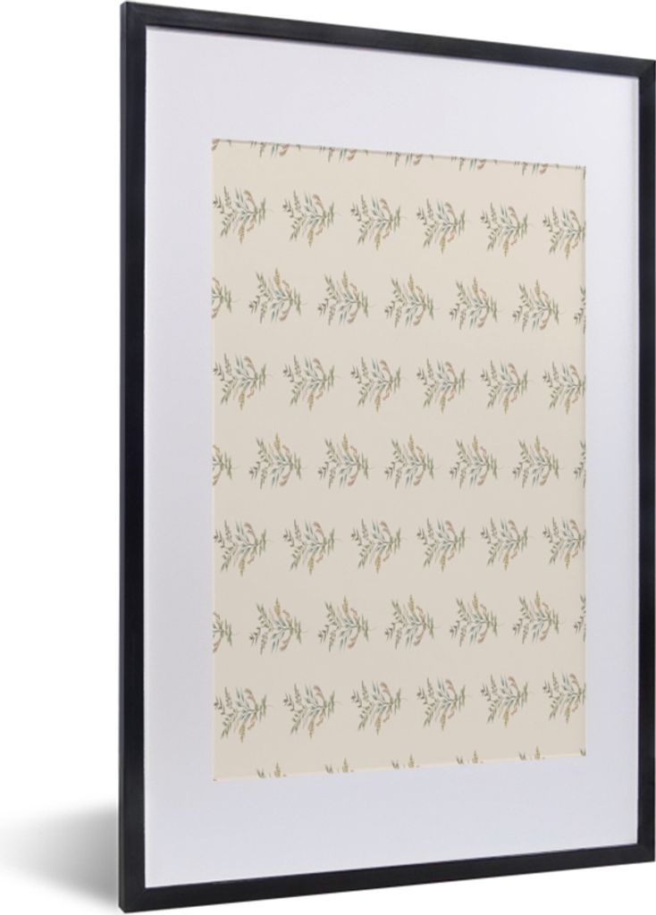 MuchoWow MuchoWow Gerahmtes Poster Vintage - Muster - Pastell 40x60 cm - Poster mit zchwarzem Bilderrahmen - Poster in Rahmen