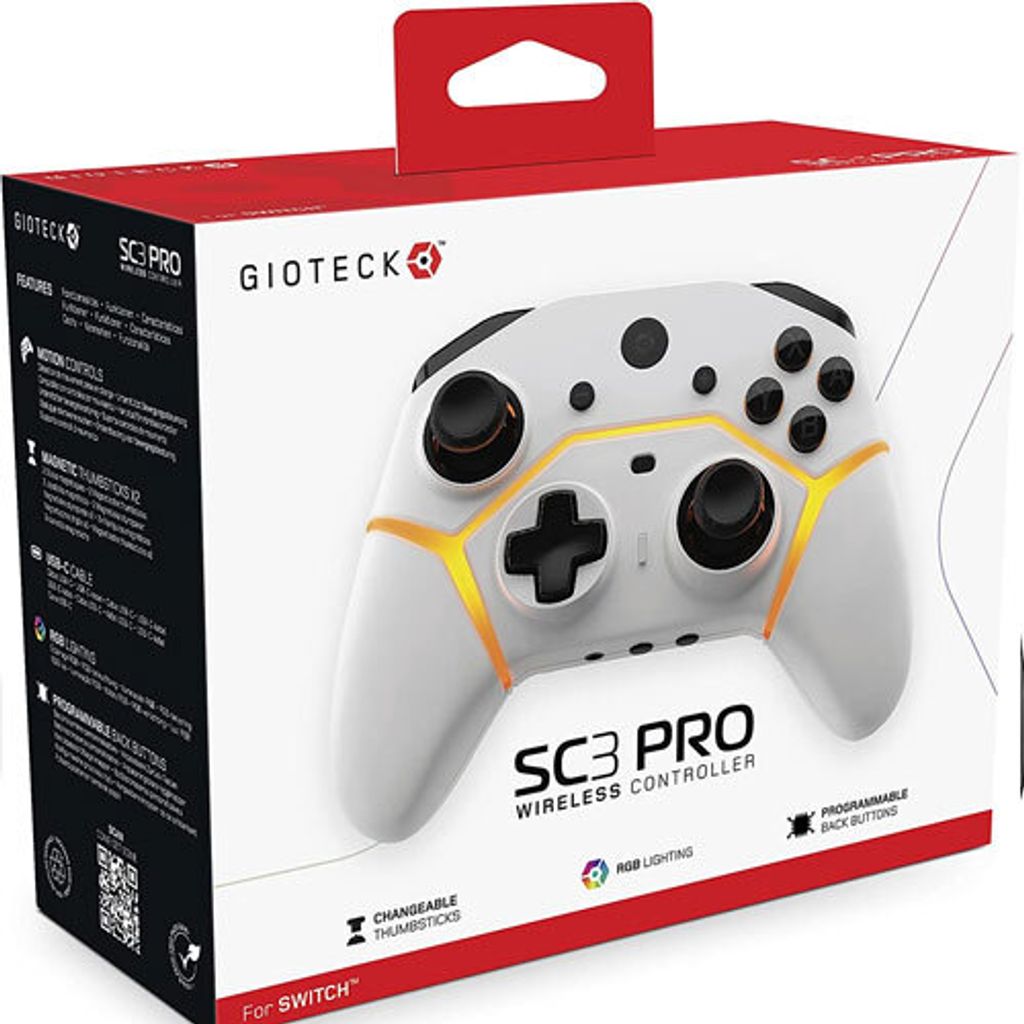 Manette sans fil SC-3 Wireless Pro Controller blanche (NSW) Image du produit 
