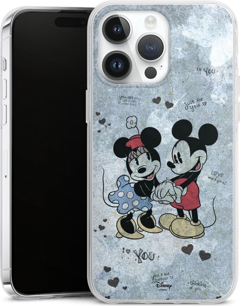 DeinDesign Handyhülle für Apple iPhone 14 Pro Max Silikon Hülle Case Smartphone Schutzhülle Disney Mickey & Minnie Mouse Vintage
