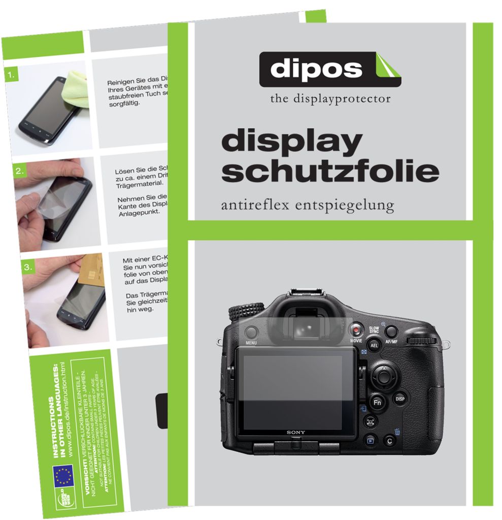 5x Schutzfolie für Sony Alpha 77 II matt Displayschutzfolie Folie Display Schutz dipos