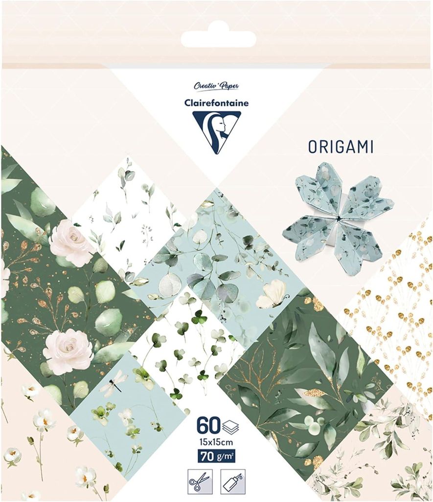 Clairefontaine 95381C - Packung Origami Papier 60 Blatt, Produktbild 