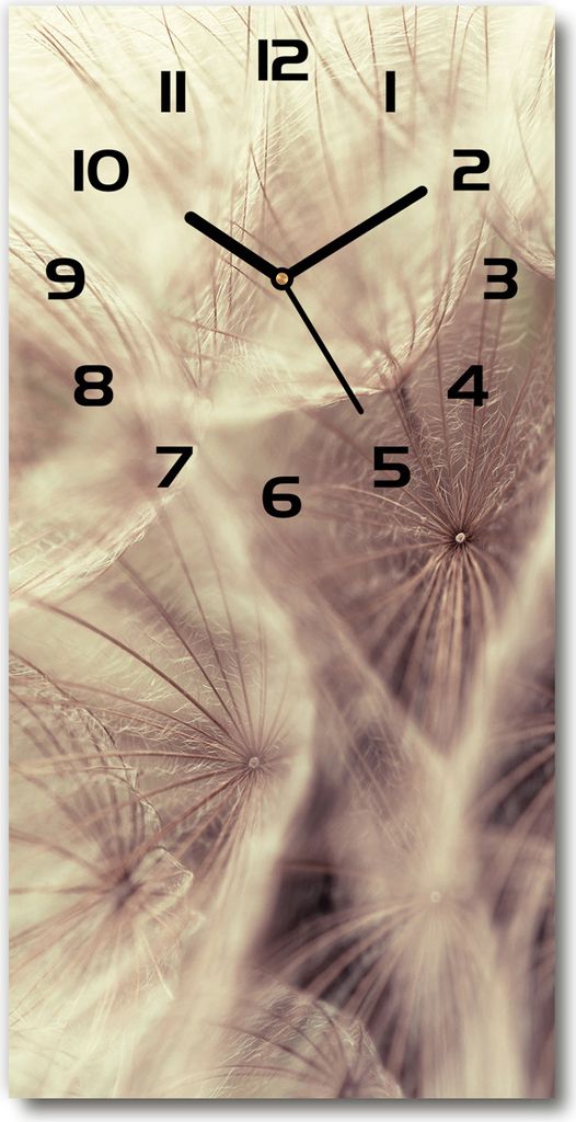 Wanduhr aus Glas – 30x60 cm - Glasbild - Glasuhr - Gehärtetes Glas -Löwenzahn