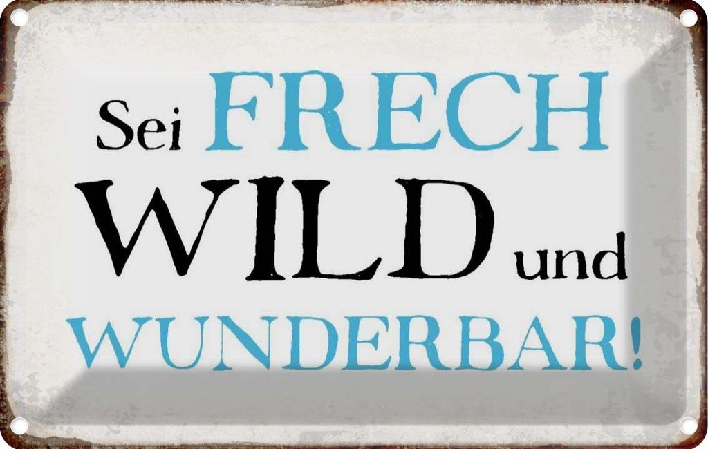 vianmo Blechschild 12x18 cm sei frech wild wunderbar Dekoration Spruch Zitat