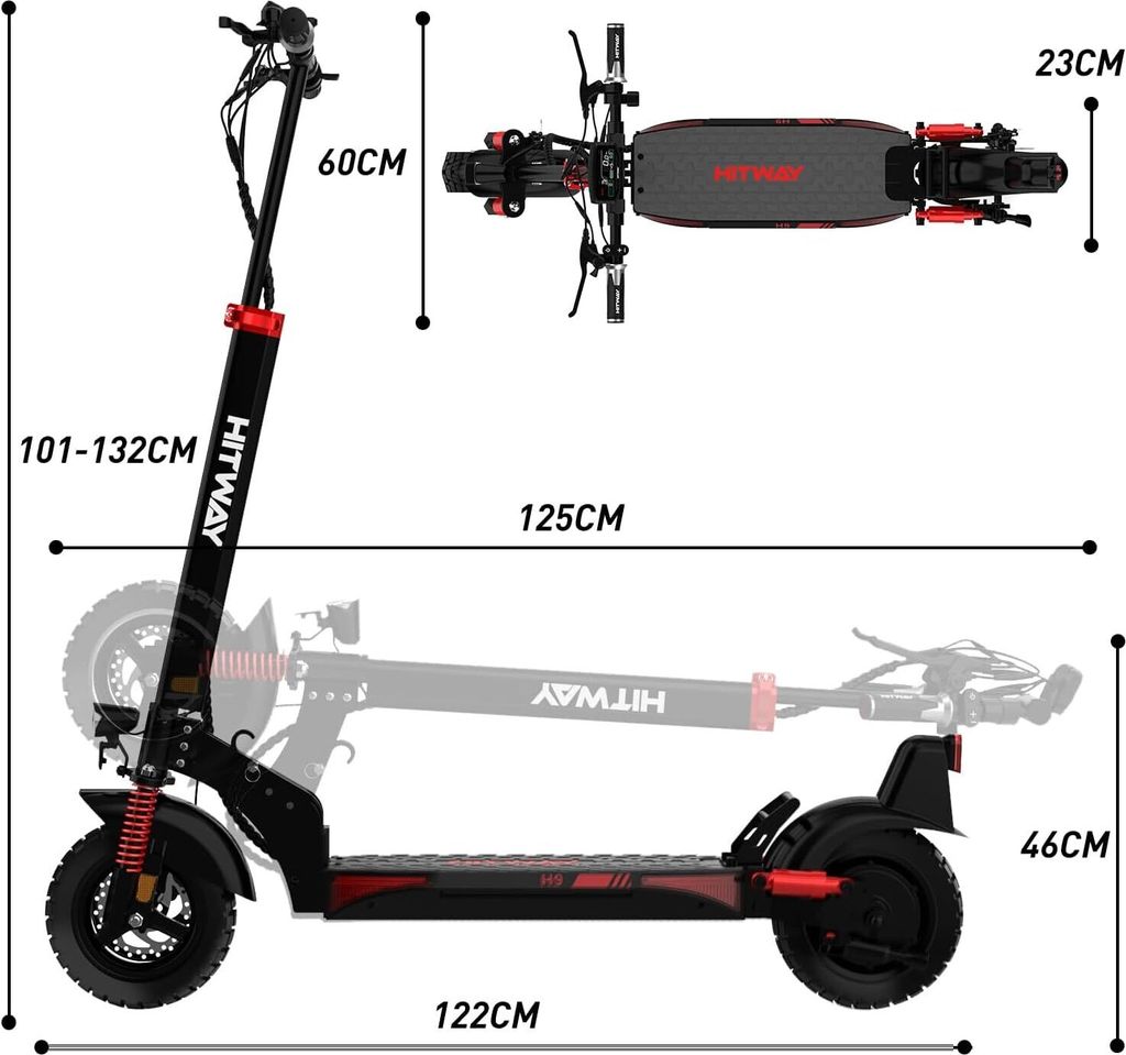 HITWAY H9 Elektroscooter offroad E-Scooter 10 Zoll, 15.6Ah Produktbild 6
