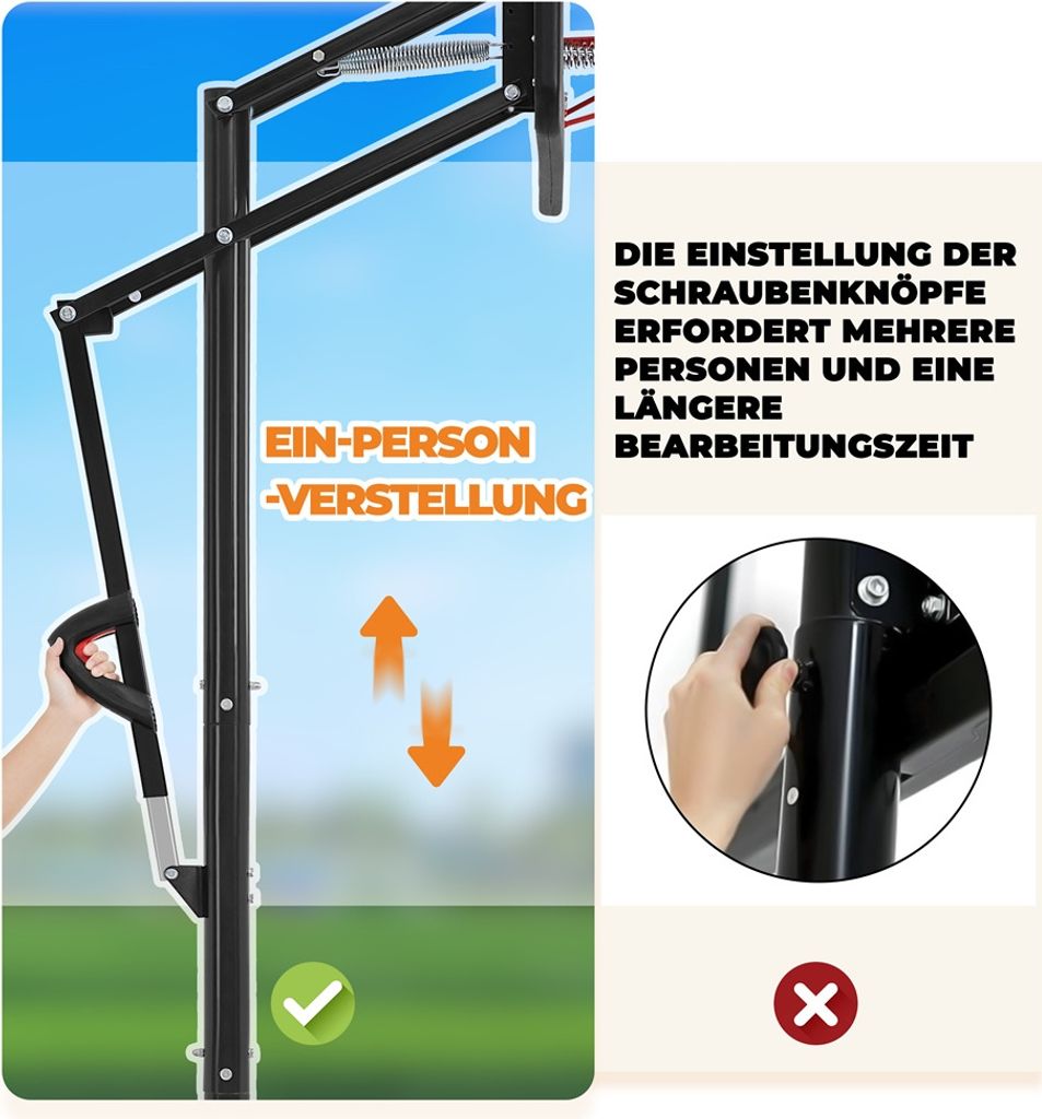 Yaheetech Mobiler Basketballkorb Basketballständer mit Produktbild 4