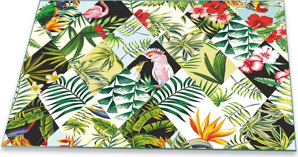 Herdabdeckplatte Glaskeramikfeld Spritzschutz Glas Universal Deko 80x52 Abstrakt Grün