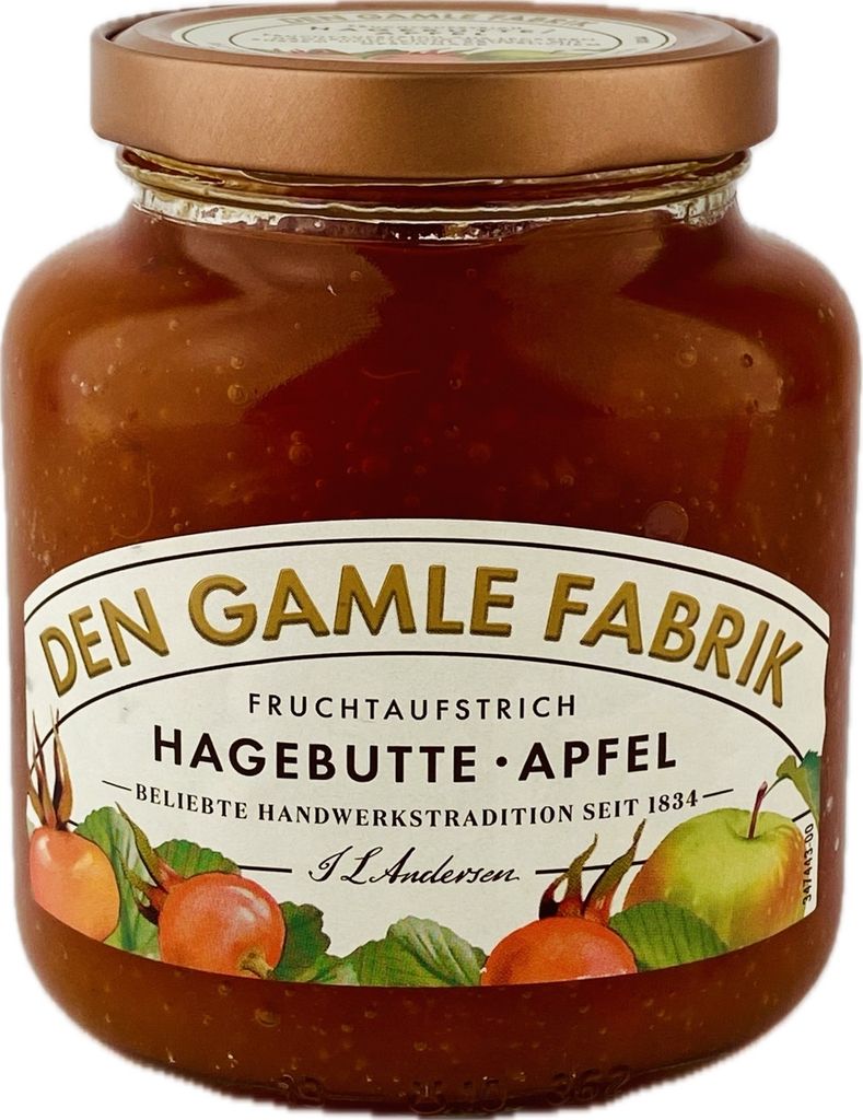 Den Gamle Fabrik Hagebutte Apfel Fruchtaufstrich 380g Produktbild 