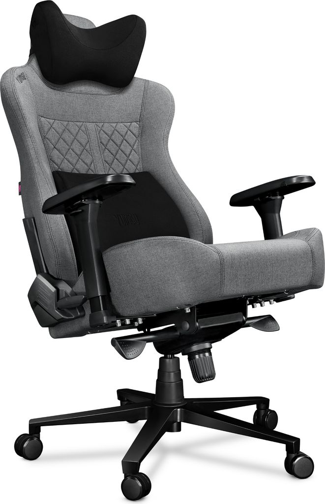 YUMISU Gaming Stuhl Bürostuhl 2052 bis 180kg Belastbar Büro-Schreibtischstuhl PC-Stuhl Gaming Sessel CLOUD Grau/SCHWARZ