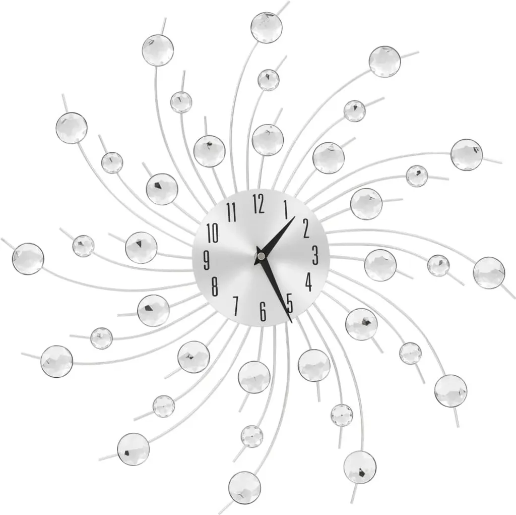 The Living Store Horloge Murale Quartz Design Moderne 50 cm en Métal Noir