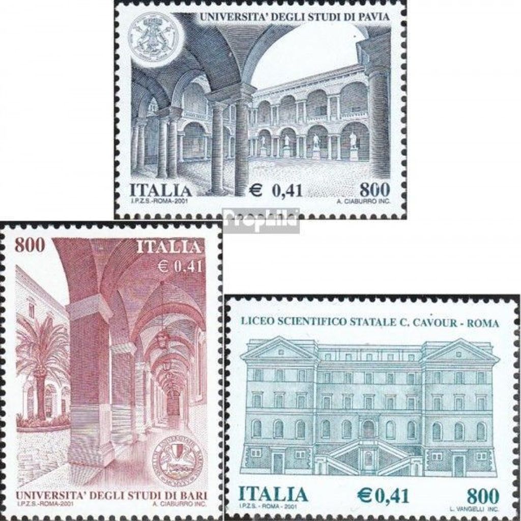 Briefmarken Italien 2001 Mi 2788-2790 (kompl.Ausg.) postfrisch Schulen und Universitäten