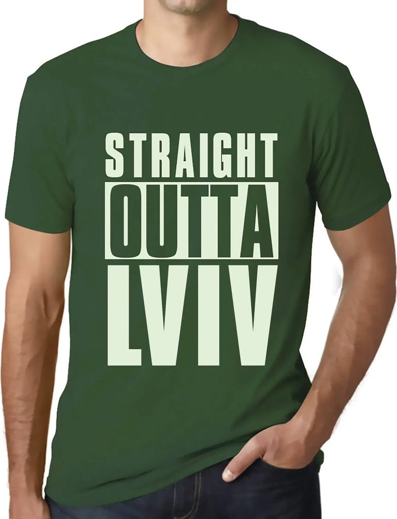 Herren Grafik T-Shirt Direkt aus Lemberg – Straight Outta Lviv – Öko-Verantwortlich Vintage Jahrgang Kurzarm Lustige Druck Geburtstag Geschenk...