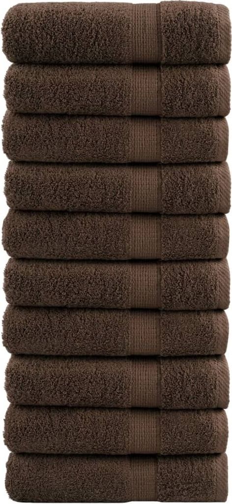 Premium Badetücher SOLUND 10 Stk. Braun 100x150 cm 600 g/m²