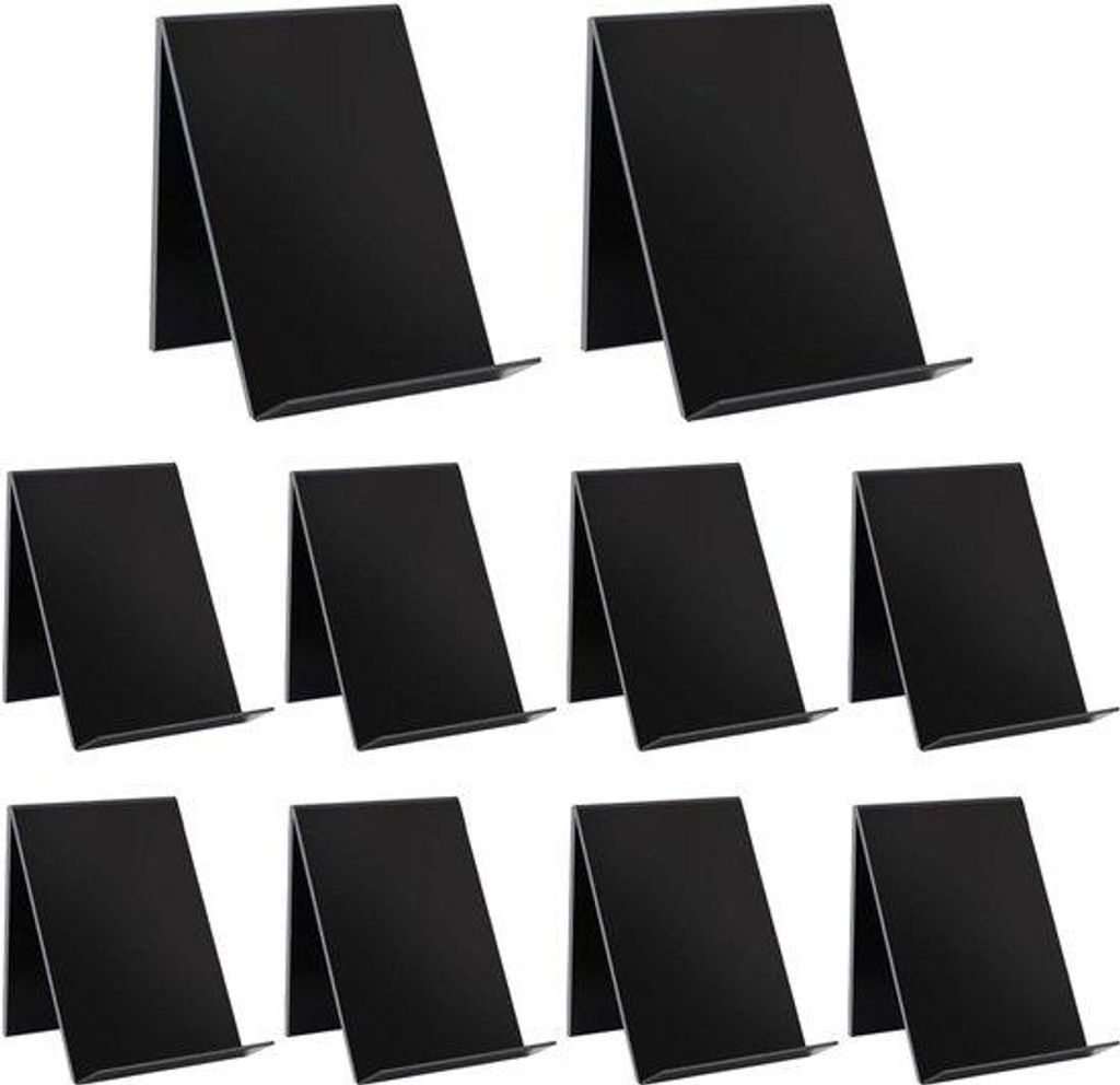 Acryl Bücherständer 10er Set - Broschürenständer 13 x 115 x 10 cm - schwarz