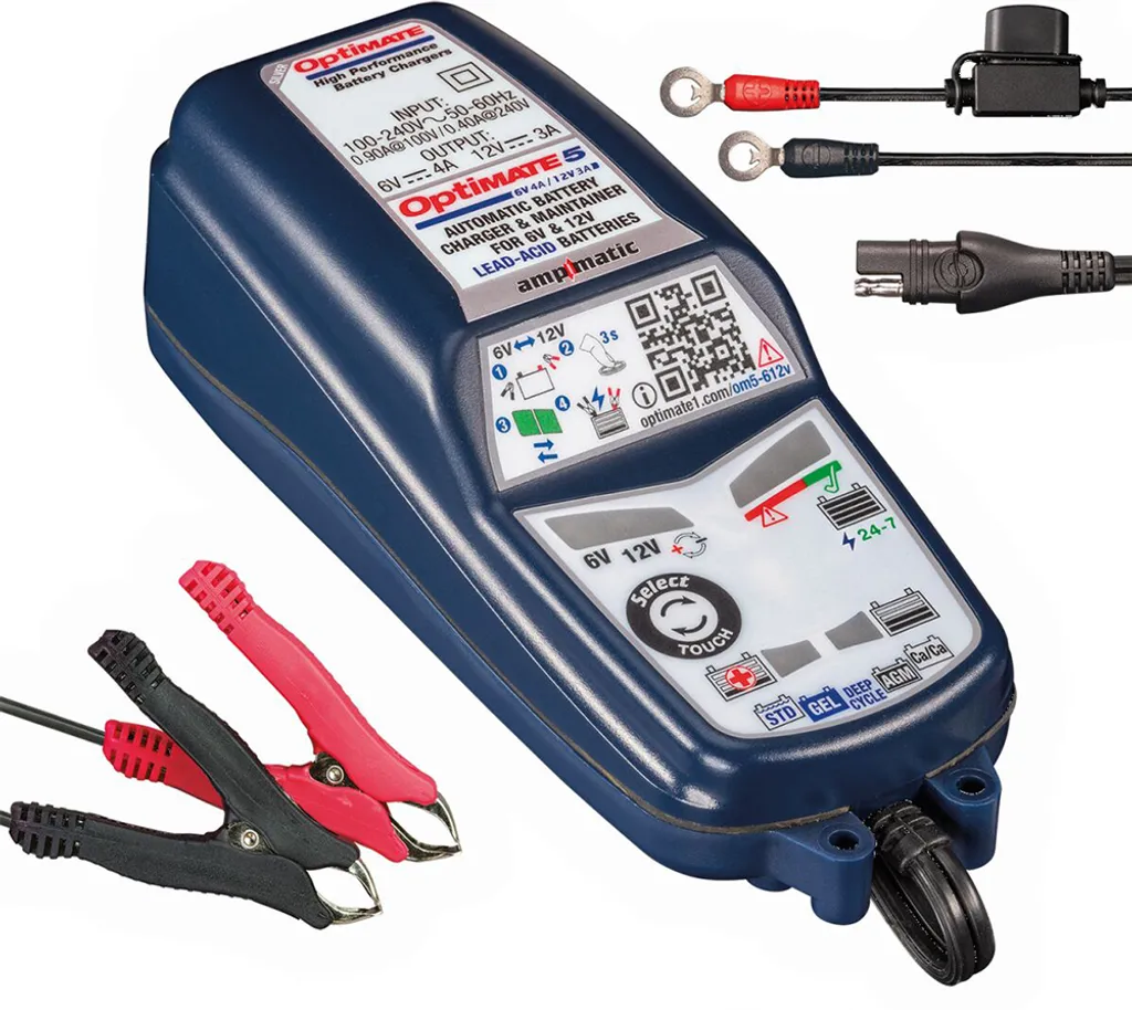 OptiMATE 5 Select TecMate : Chargeur de batterie 6V 12V haute précision