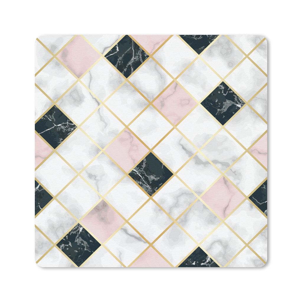 MuchoWow Mauspad Mousepad Marmor - Geometrische Formen - Muster - Luxus 30x30 cm - Mousepads - Maus Mat - Pad - Mausunterlage - Gaming