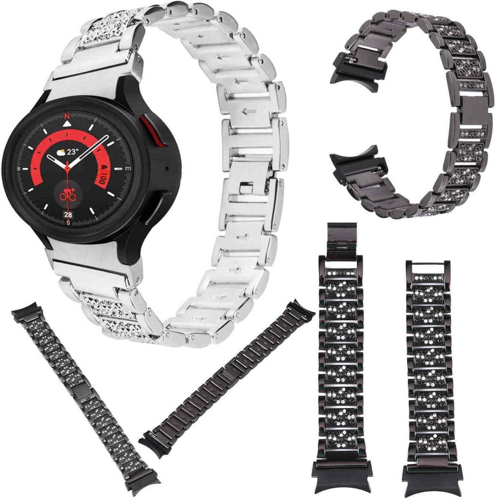 Für Samsung Galaxy Watch FE 6 5 4 Normal Pro Classic alle Größen Edelstahl Diamant