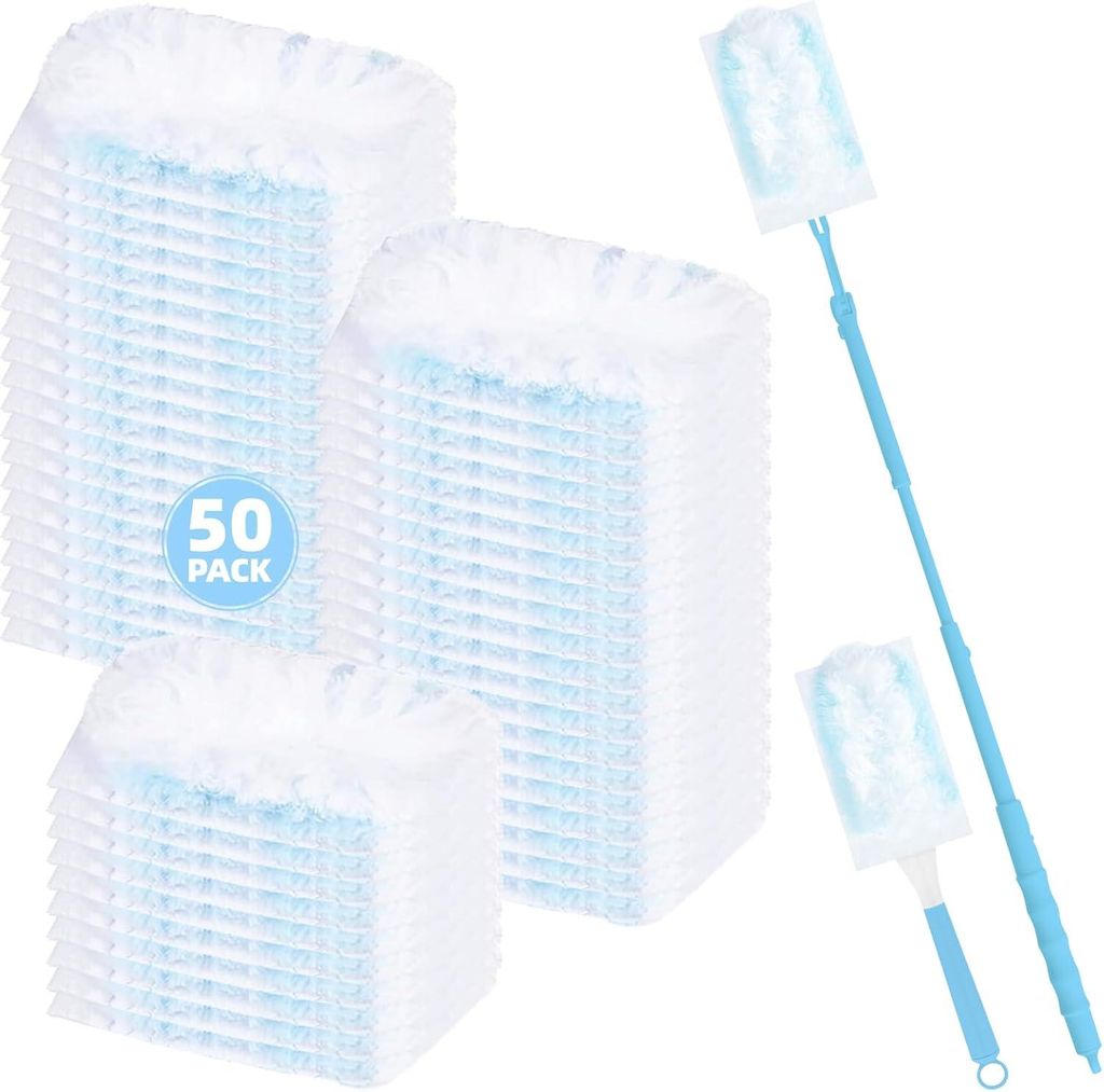Staubwedel Nachfüllpack 52 Stück Kompatibel mit Swiffer Duster Dust Magnet Refills Einweg Staubtücher für Möbel Jalousien Ventilator Tierhaare...