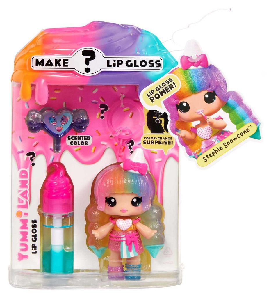 Yummiland Lip Gloss Doll: Mystery Color Change - Stephie Snowcone