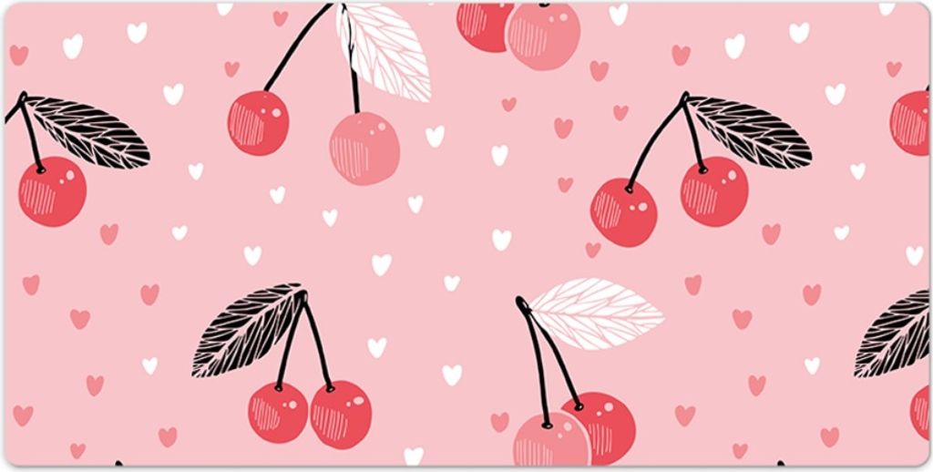 Mauspad - Schreibtischmatte - Tischunterlage - 100x50 cm - Liebe Kirschen