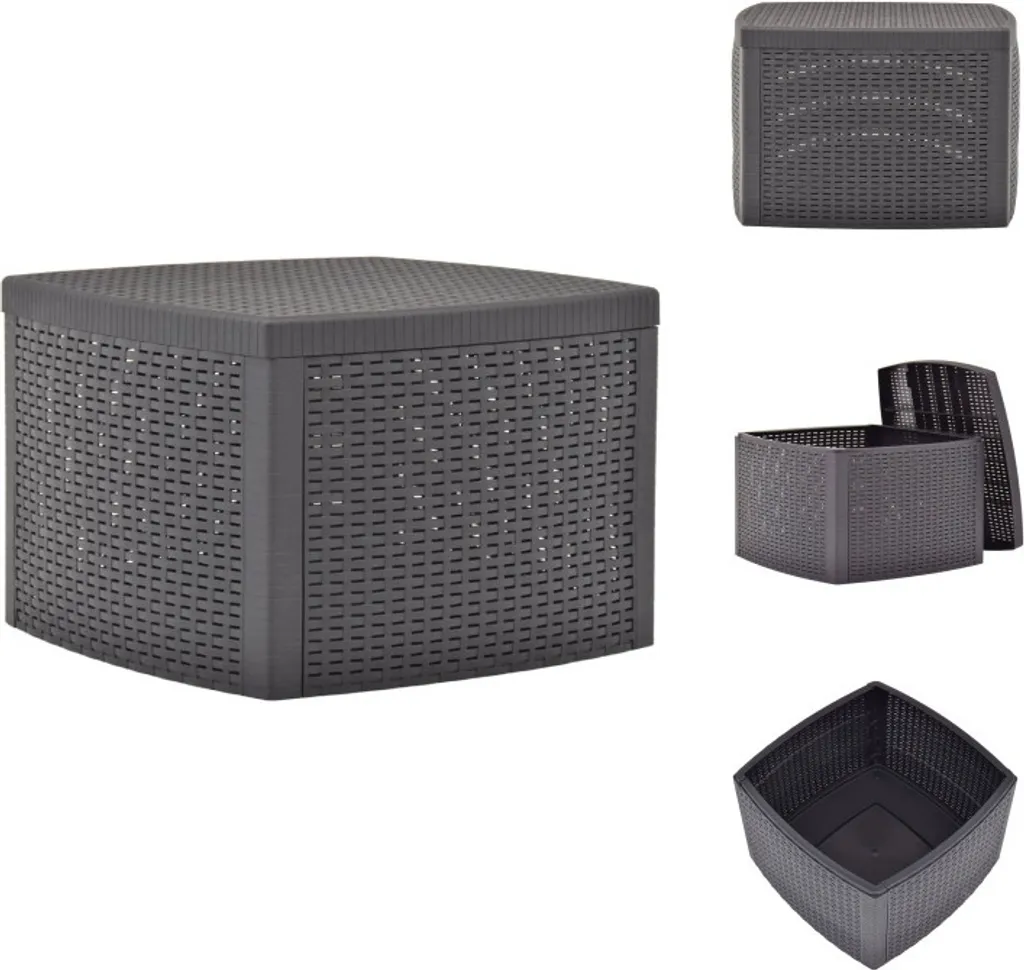 Arredo Patio: Tavolino vidaXL Moka 54x54 Plastica Effetto Rattan