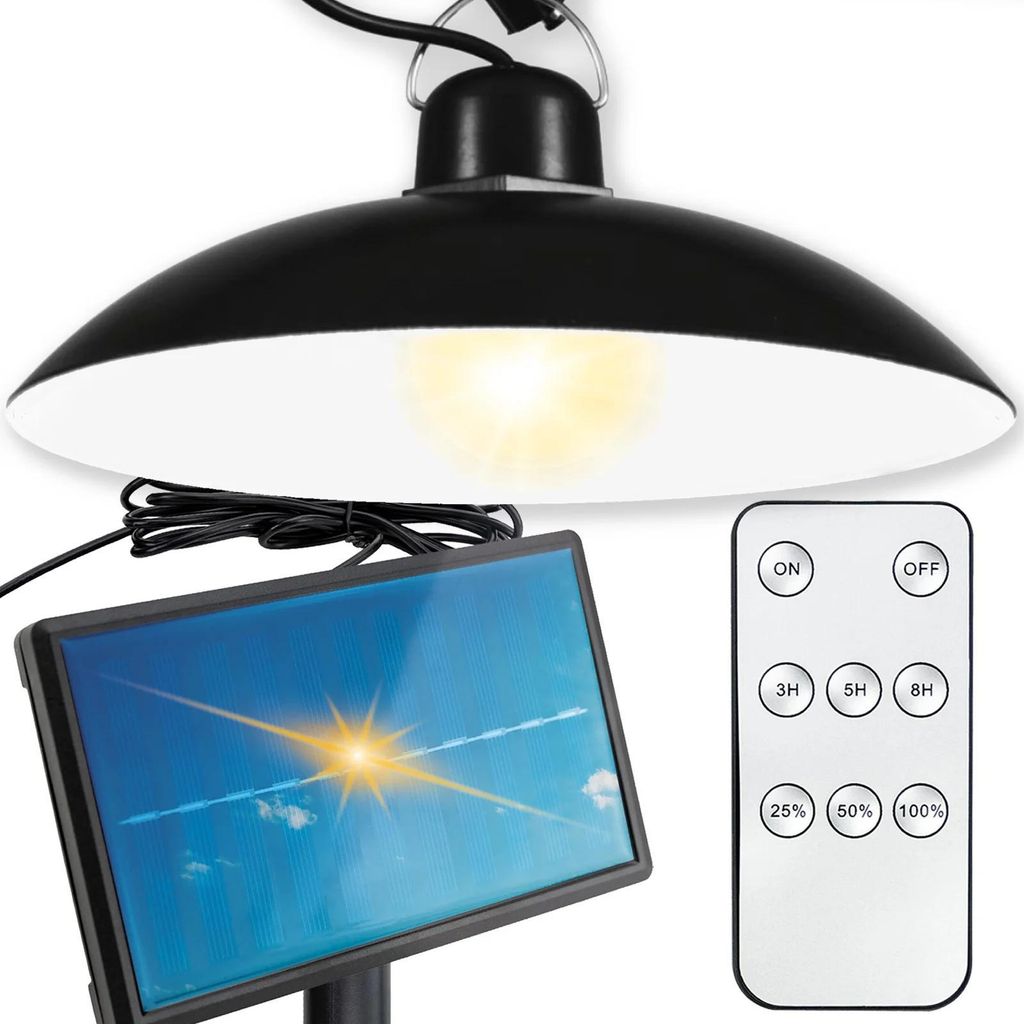 Lampa solarna żyrandol LED wisząca ogrodowa zewnętrzna z Zdjęcie produktu 